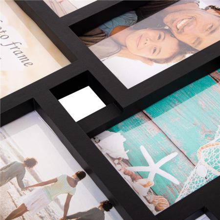 Rama foto de perete, colaj de 10 fotografii, 48x53cm, negru [3]