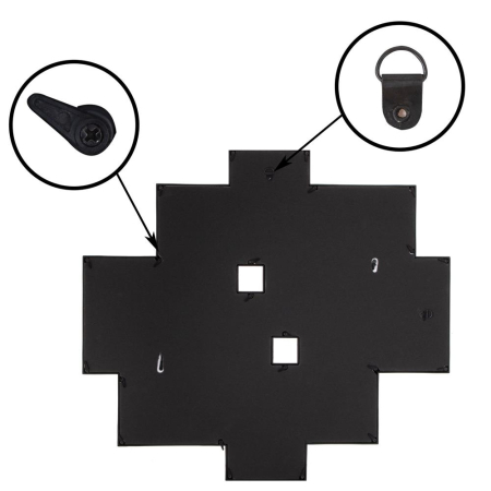 Rama foto de perete, colaj de 10 fotografii, 48x53cm, negru [9]