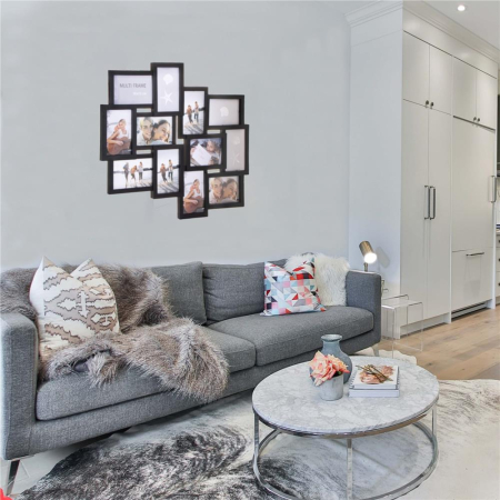 Rama foto de perete, colaj de 12 fotografii, 50x59cm, negru [4]