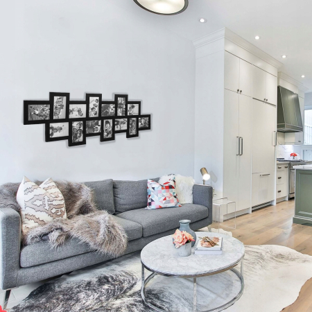 Rama foto de perete, colaj de 14 fotografii, 36x118cm, negru [9]