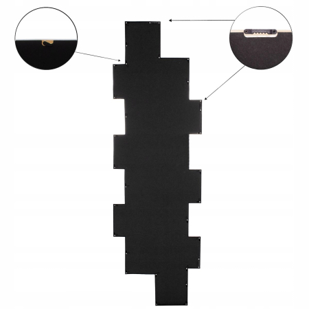 Rama foto de perete, colaj de 14 fotografii, 36x118cm, negru [6]