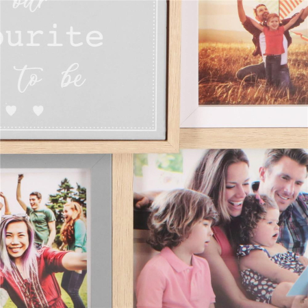 Rama foto de perete, colaj de 8 fotografii, 41x51cm, alb si gri [9]