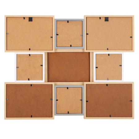 Rama foto de perete, colaj de 8 fotografii, 41x51cm, alb si gri [13]