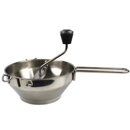 Ustensile pentru Bucătărie - Rasnita Manuala pentru Fructe, , din Otel Inoxidabil, Macinare Alimentelor pentru Bebelusi, 3 Discuri de Macinat, Presa, pentru Tocat Cartofi, 19x20x33 cm, Argintiu