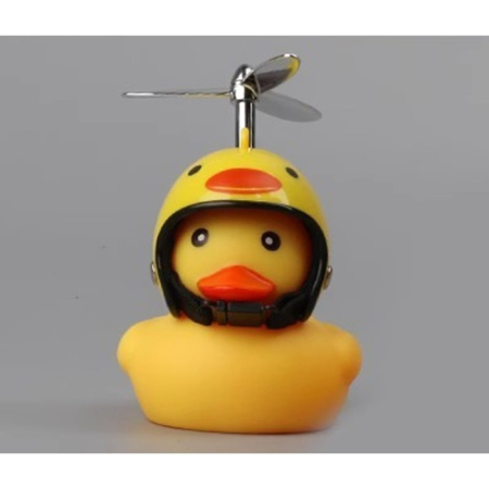 Ratusca Decorativa, , pentru Bicicleta, Motocicleta, Masina, cu Sistem de Prindere, Lumini, 7.5 x 9 cm, cu Casca, Galben [1]