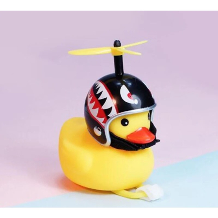 Ratusca Decorativa, , pentru Bicicleta, Motocicleta, Masina, cu Sistem de Prindere, Lumini, 7.5 x 9 cm, cu Casca, Negru [1]