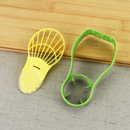 Recipient de Depozitare Avocado 5in1, , Etans, pentru Frigider, din Plastic, Dispozitiv de Taiat, Curatat, Feliat, 14x4x7 cm, Verde [2]