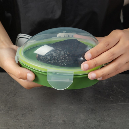 Recipient de Depozitare Avocado, , Etans, pentru Frigider, din Plastic, Mentinere Proaspata, 15.3x11x8 cm, Verde [5]