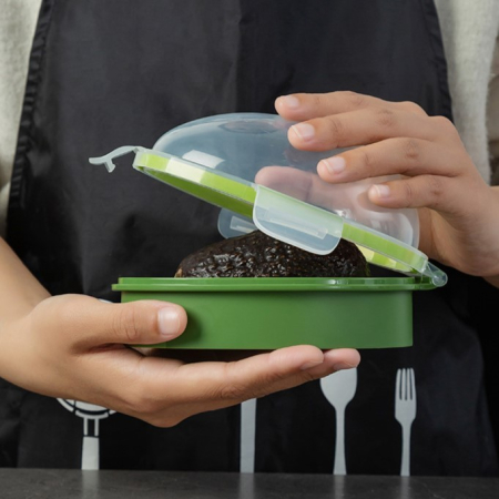 Recipient de Depozitare Avocado, , Etans, pentru Frigider, din Plastic, Mentinere Proaspata, 15.3x11x8 cm, Verde [6]