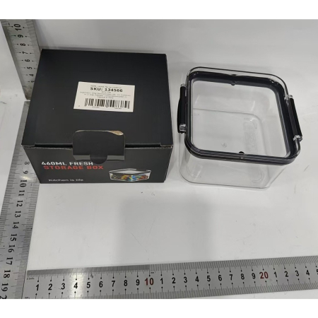 Recipient din Plastic, , pentru Alimente/Obiecte, Inchidere Ermetica, 10.2 x 6.6 cm, 460 ml, Transparent [7]