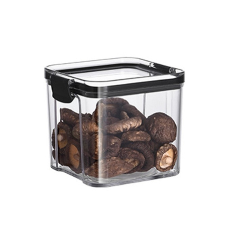 Organizatoare si Depozitare Bucatarie - Recipient din Plastic, , pentru Alimente/Obiecte, Inchidere Ermetica, 10.2 x 9.8 cm, 700 ml, Transparent