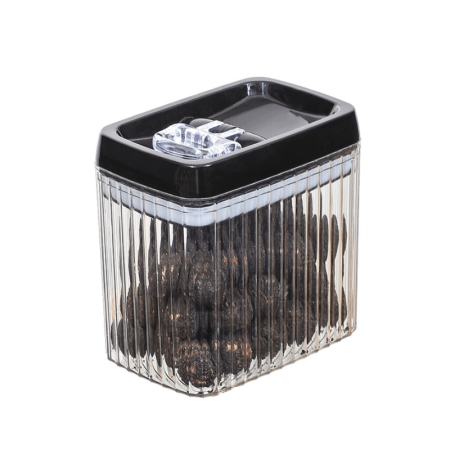 Organizatoare si Depozitare Bucatarie - Recipient din Plastic, , pentru Alimente/Obiecte, Inchidere Ermetica, Textura Ondulata, 15 x 10 x 15.5 cm, 1.5 l, Transparent