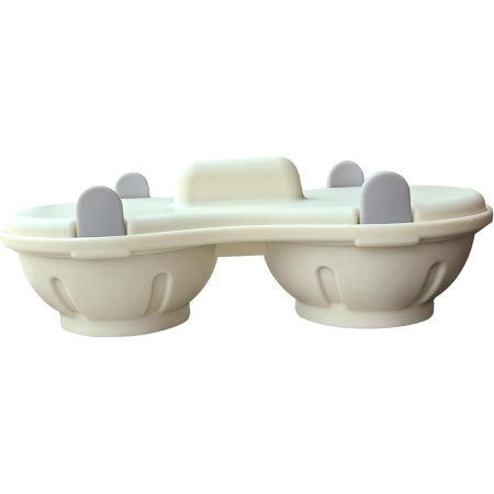 Recipient Dublu pentru Oua, , din Plastic , pentru Gatit la Microunde, 22 x 11.8 x 8 cm, Gri [2]