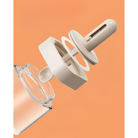 Recipient pentru Depozitarea Condimentelor, , Borcan din Sticla, Capac si Lingura Incorporate, Uz Casnic, 300 ml, 7.1x7.1x14.8 cm, Gri [5]