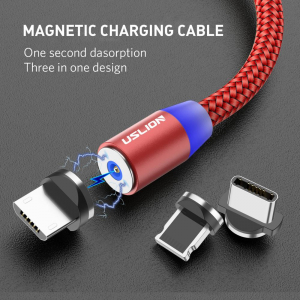 Cablu Textil USB Fast & Safe Charging 3.6A cu Mufa Magnetica 360° Cablu de date telefoane Cablu de incarcare telefon [31]