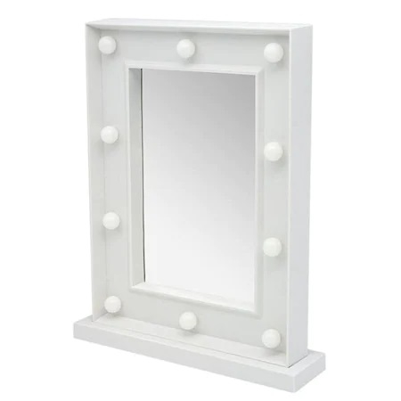 Oglinda de Masa cu 10 Becuri LED, Wireless, cu Baterii pentru Make Up si Machiaj, Buton On/Off, Premium [2]