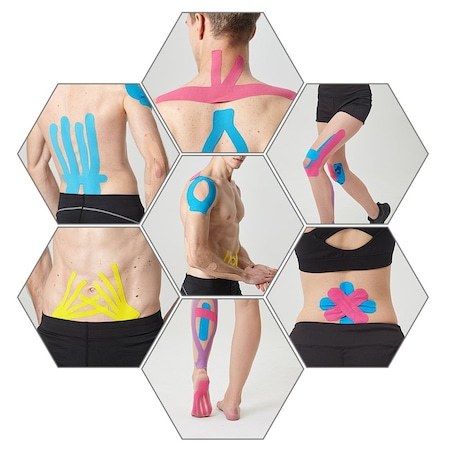 Set 6 Benzi Adezive Kineziologica pentru Sportivi si Atleti, 2 Culori, 15 x 5 cm, Premium [6]