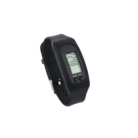 Ceas Bratara Fitness cu Afisaj Digital, Consum Calorii, Distanta Km, Afisare Ora, Greutate, Pasi, Din Silicon, Negru [3]