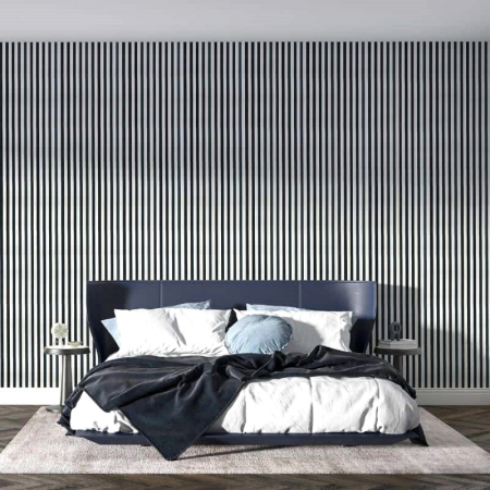 Riflaj MDF decorativ LDA PREMIUM de tip Panou Acoustic, ALB MAT, 260x40 cm [14]