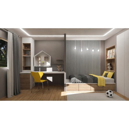 Riflaj MDF decorativ LDA PREMIUM de tip Panou Acoustic, ALB MAT, 260x40 cm [2]