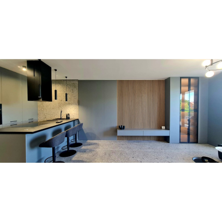 Riflaj MDF decorativ LDA PREMIUM de tip Panou Acoustic, Stejar Natur Saragossa, 260x40 cm [15]