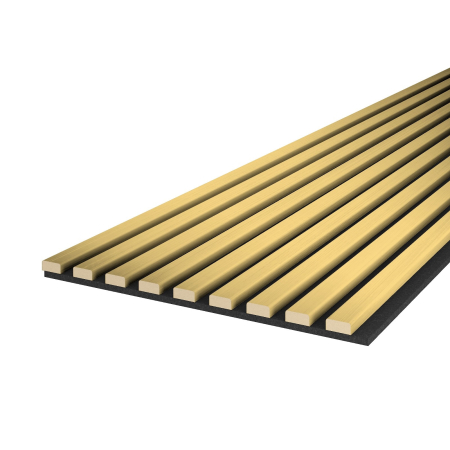Riflaj MDF decorativ LDA PREMIUM de tip Panou Acustic, Auriu, 260x40 cm [2]