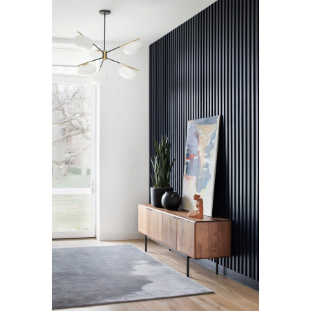 Riflaj MDF decorativ LDA PREMIUM de tip Panou Acustic, Negru, 260x40 cm [1]