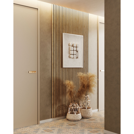 Riflaj MDF decorativ LDA PREMIUM de tip Panou Acustic, Stejar SONOMA, 260x40 cm [2]