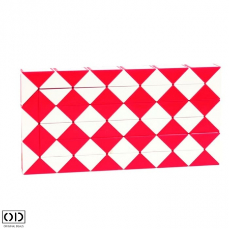 Rigla Rubik, Jucarie Antistres care Dezvolta Inteligenta, 120cm, PVC Premium, Rosu, Original Deals [2]