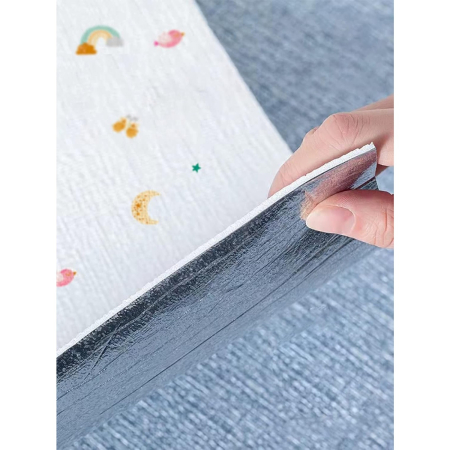 Rola Autoadeziva pentru Perete, , din Panza, 10 m, Rezistenta la Umezeala, 2.5 mm Grosime, Model Girafa si Elefant, Multicolor [4]