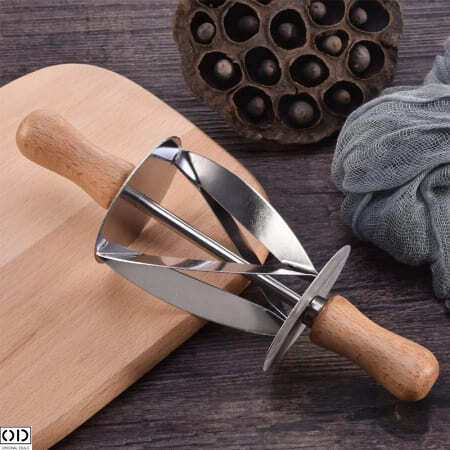 Rola cu Cutit de Taiat Aluat pentru Croisante, Inox, 20 x 6 cm [3]
