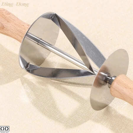 Rola cu Cutit de Taiat Aluat pentru Croisante, Inox, 20 x 6 cm [5]