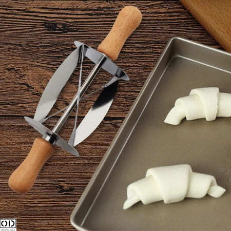 Rola cu Cutit de Taiat Aluat pentru Croisante, Inox, 20 x 6 cm [6]