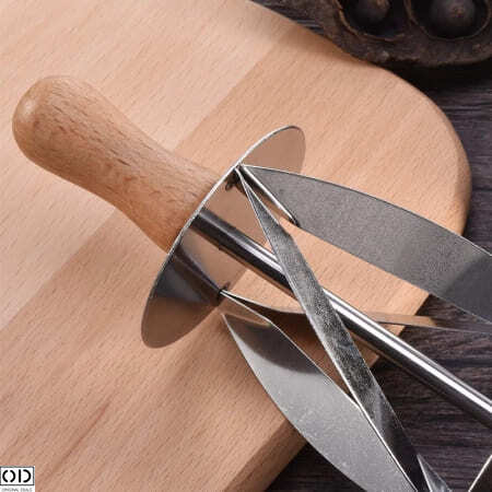 Rola cu Cutit de Taiat Aluat pentru Croisante, Inox, 20 x 6 cm [2]