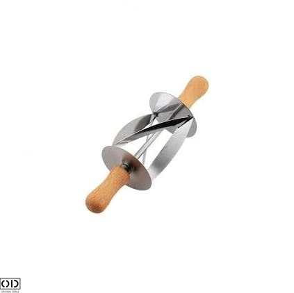 Rola cu Cutit de Taiat Aluat pentru Croisante, Inox, 20 x 6 cm [12]