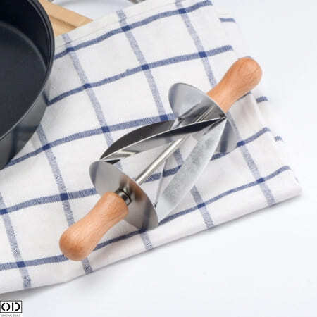 Rola cu Cutit de Taiat Aluat pentru Croisante, Inox, 20 x 6 cm [1]