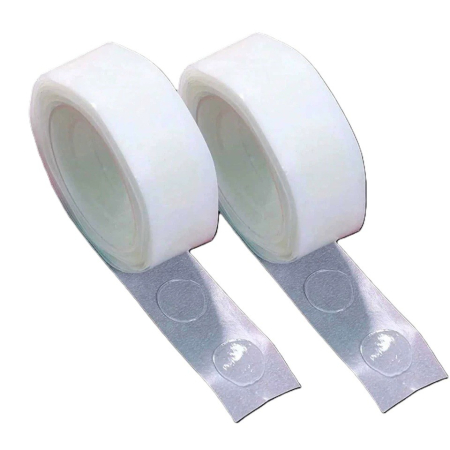 Banda adeziva - Rola Dubla-Adeziva, , pentru Lipit Baloane, 100 de Buline cu Diametru 1.2 cm, Transparent