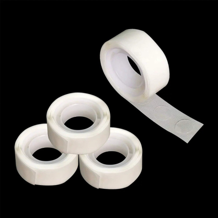 Rola ORIGINAL DEALS cu 100 Buline Dublu Adezive Transparente pentru Baloane, Diametru 1.2 cm [10]