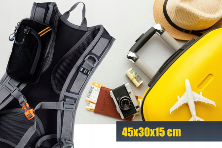 Rucsac de drumetie, gri cu elemente reflectorizante, 18litri, 45x30x15cm [4]