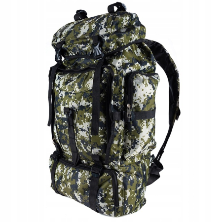 Rucsac militar pentru drumetie, 6 compartimente, 70litri, 65x18x35cm, verde [3]