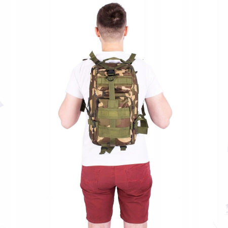 Rucsac militar pentru drumetie, impermeabil, ultra usor, 4 compartimente, culoare camo [8]
