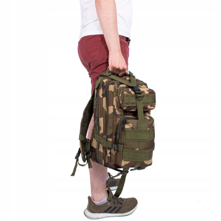 Rucsac militar pentru drumetie, impermeabil, ultra usor, 4 compartimente, culoare camo [6]