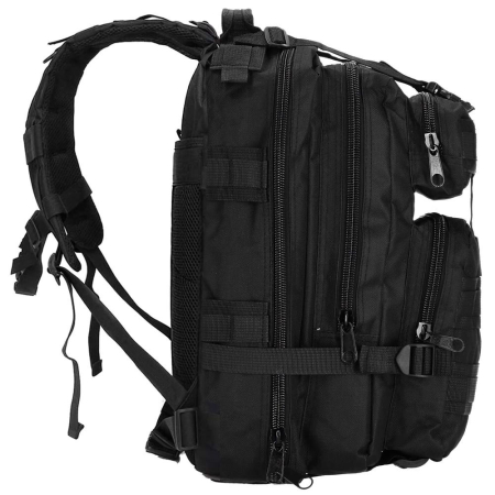 Rucsac militar pentru drumetie, impermeabil, ultra usor, 4 compartimente, culoare negru [2]