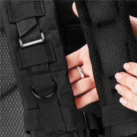 Rucsac militar pentru drumetie, impermeabil, ultra usor, 4 compartimente, culoare negru [14]