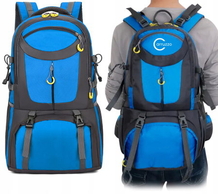 Rucsac militar pentru drumetie, usor, cu 4 buzunare laterale, 50 litri, albastru si gri [5]