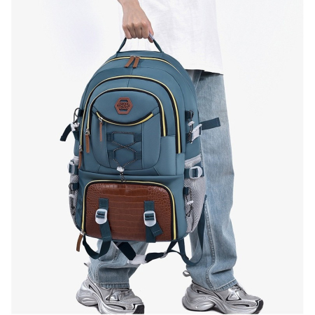 Rucsac Multifunctional pentru Calatorie, , pentru Alpinism, Voiaj, Drumetii, din Panza Oxford, 34x16x52 cm, Albastru Marin [2]