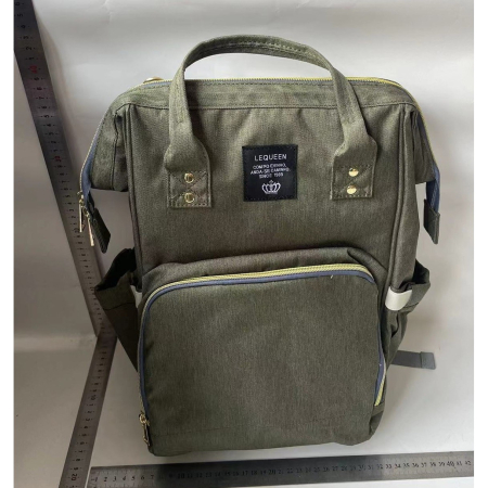 Rucsac Multifunctional pentru Mamici, , din Panza Oxford, Compartimentare Multipla, Impermeabil, 43 x 18 x 26 cm, Verde Army [4]