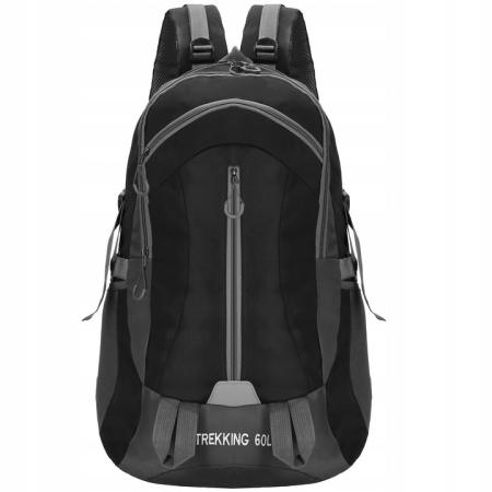 Disponibil livrare locker S - Rucsac tactic militar pentru drumetie, cu husa de ploaie, 60 litri, 25 kg, 60x43x22 cm, gri negru