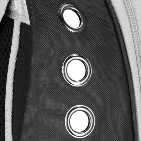 Rucsac transport animale talie mica-medie, maxim 12 kg, hublou panoramic transparent, buzunare laterale, gri [15]