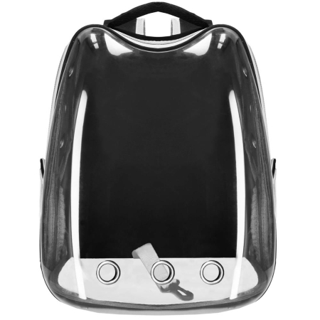 Rucsac transport animale talie mica-medie, maxim 12 kg, hublou panoramic transparent, buzunare laterale, negru [15]